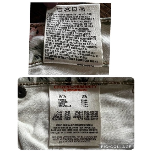 Anthropologie Citizens of Humanity Thompson Medium Rise skinny floral Jeans - Picture 10 of 16